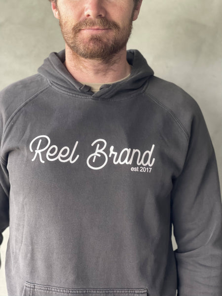 Hoodie - Washed Black - REEL BRAND